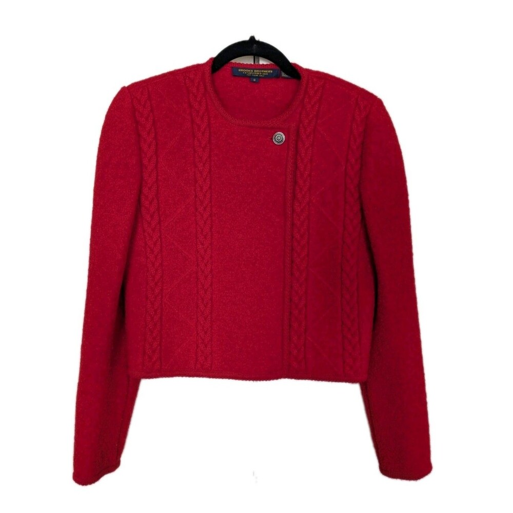 Brooks Brothers Red Wool Vintage Cropped Blazer 8 Quiet Luxury Old Money